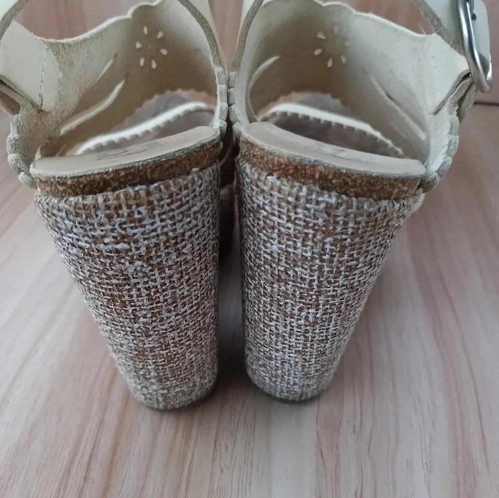 Pedro Garcia Marta Vacchetta Eyelet Wedge Sandal 38.5 US 8.5